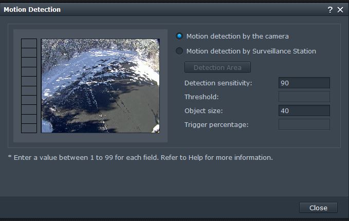dahua motion detection sensitivity